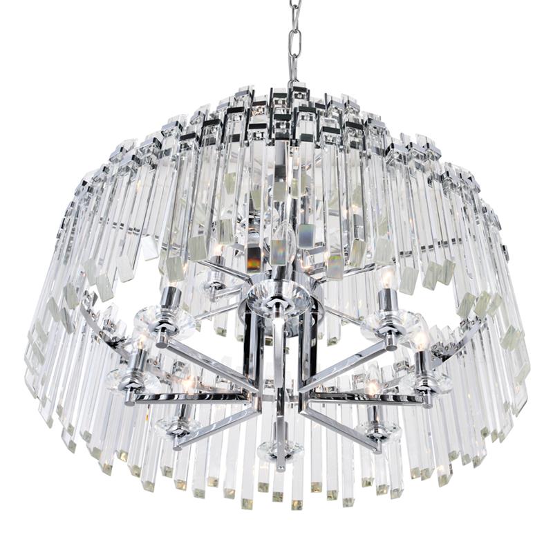 CWI Lighting Henrietta 12 Light Transitional Metal Chandelier in Chrome