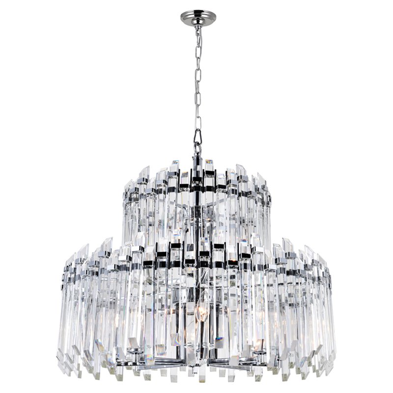 CWI Lighting Henrietta 12 Light Transitional Metal Chandelier in Chrome