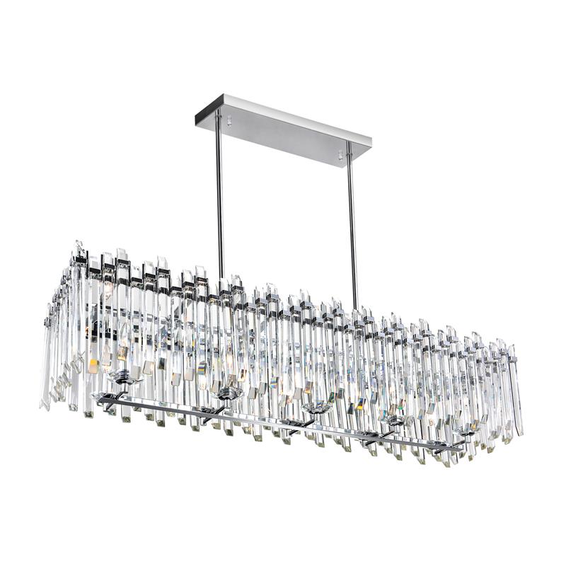 CWI Lighting Henrietta 10 Light Transitional Metal Chandelier in Chrome