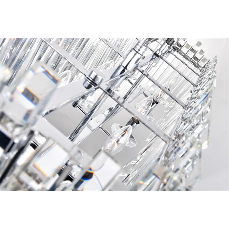 CWI Lighting Henrietta 10 Light Transitional Metal Chandelier in Chrome
