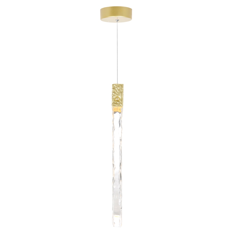 cwi lighting carolina contemporary metal led pendant in gold leaf