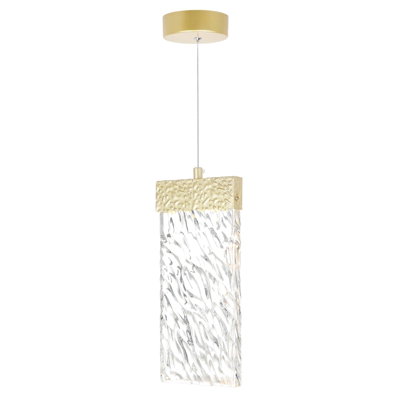 CWI Lighting Carolina Contemporary Metal LED Pendant in Gold Leaf