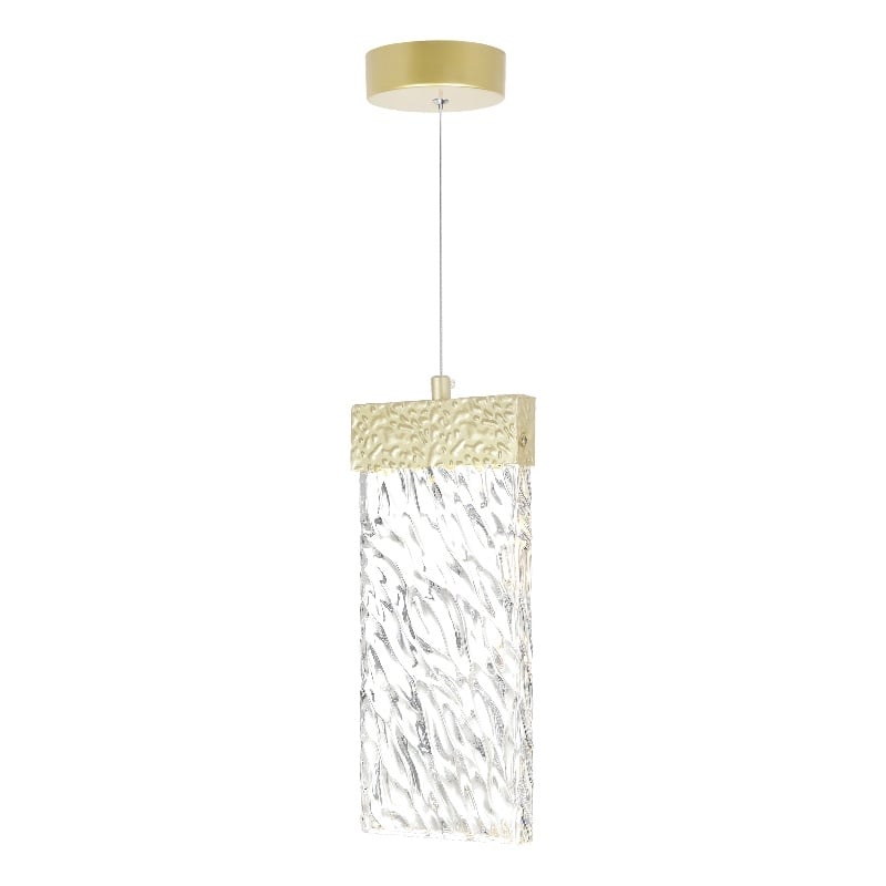 CWI Lighting Carolina Contemporary Metal LED Pendant in Gold Leaf