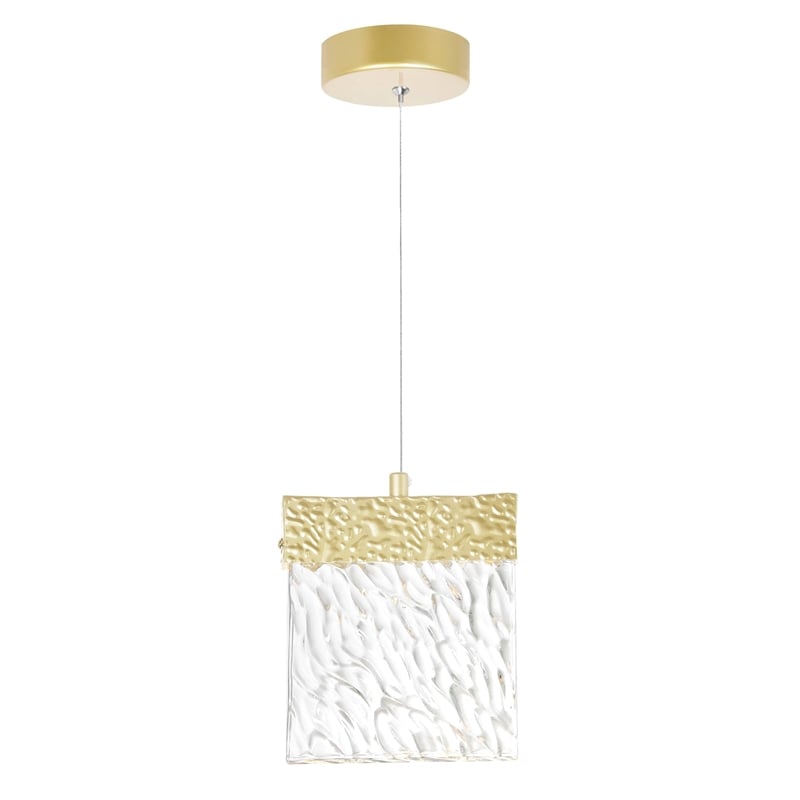 CWI Lighting Carolina Contemporary Metal LED Integrated Pendant in Gold Leaf