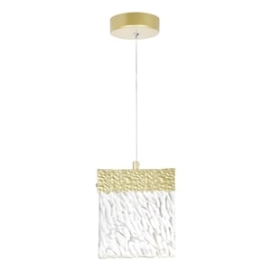 CWI Lighting Carolina Contemporary Metal LED Integrated Pendant in Gold Leaf