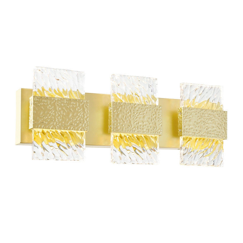 CWI Lighting Carolina 3 Light Contemporary Metal Wall Sconce in Gold Leaf