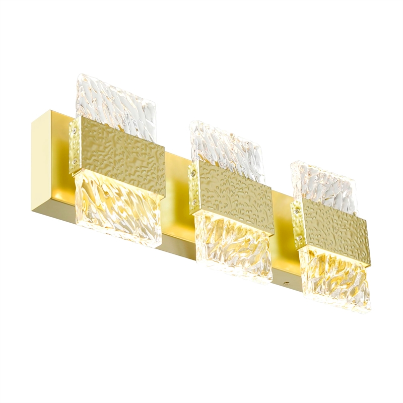 CWI Lighting Carolina 3 Light Contemporary Metal Wall Sconce in Gold Leaf