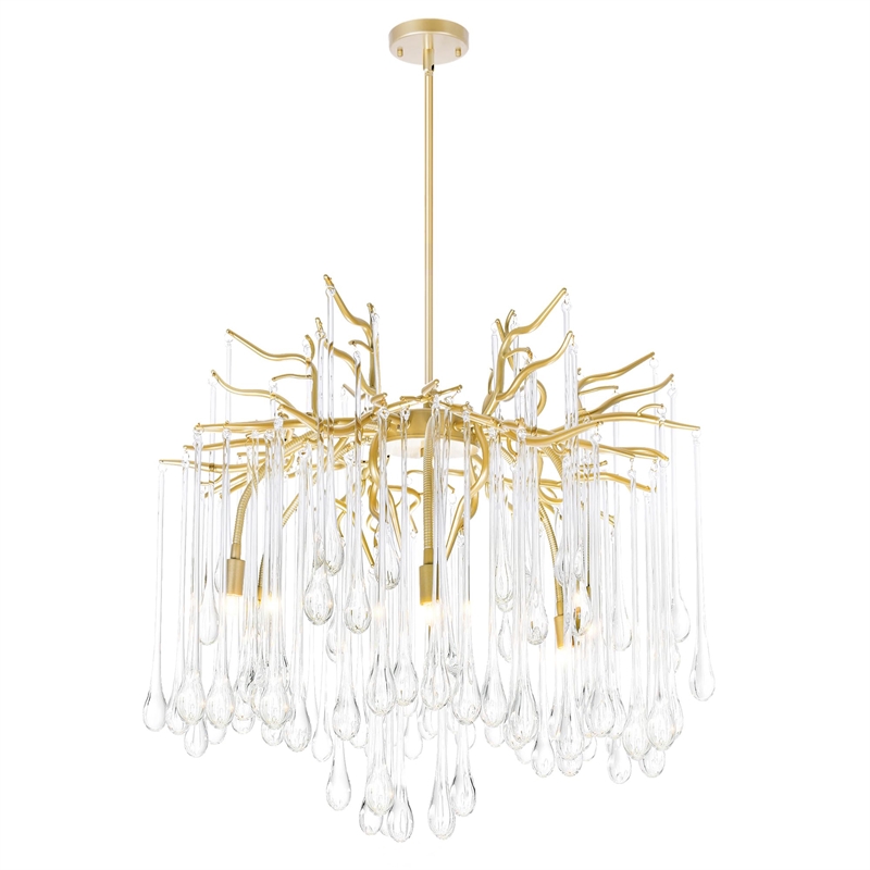 CWI Lighting Anita 6 Light Transitional Metal Chandelier in Gold Leaf