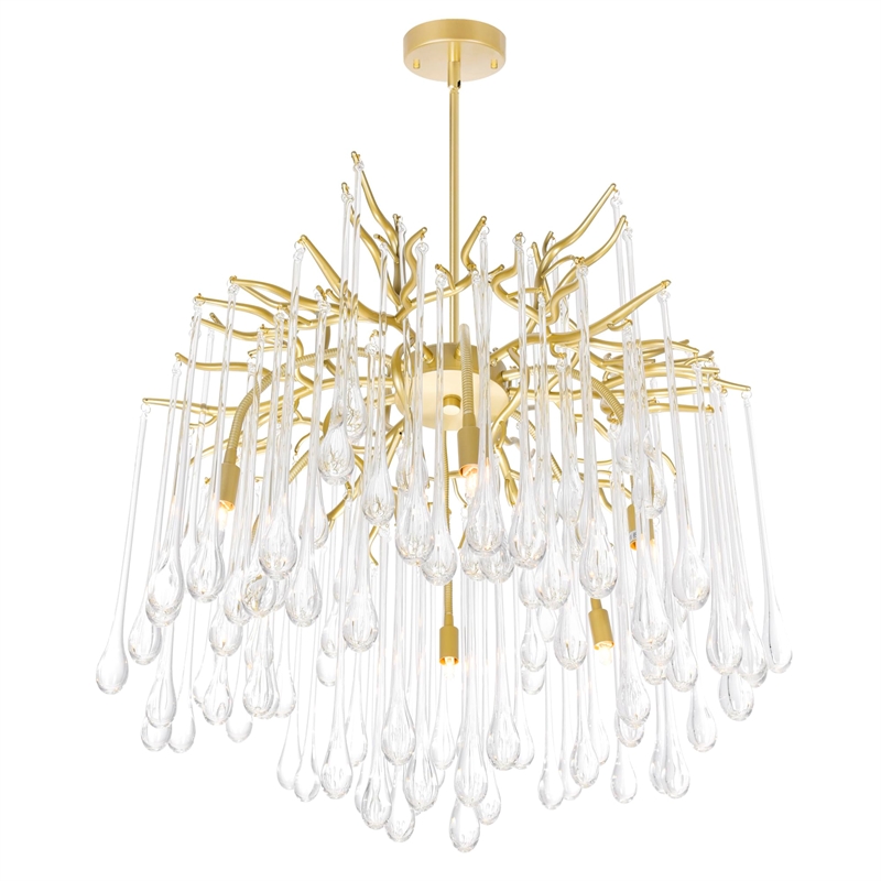 CWI Lighting Anita 6 Light Transitional Metal Chandelier in Gold Leaf