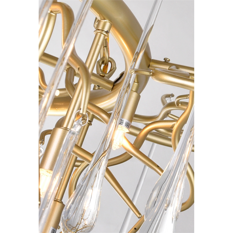 CWI Lighting Anita 12 Light Transitional Metal Chandelier in Gold