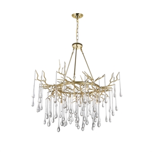 CWI Lighting Anita 12 Light Transitional Metal Chandelier in Gold