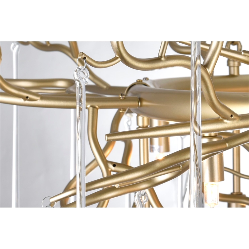 CWI Lighting Anita 12 Light Transitional Metal Chandelier in Gold