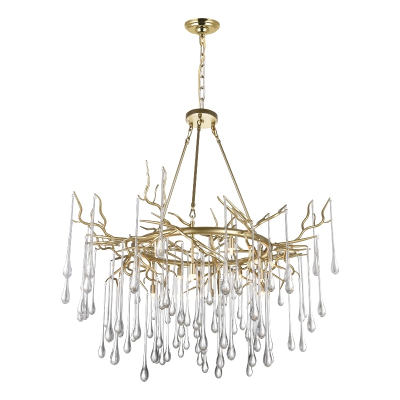 CWI Lighting Anita 12 Light Transitional Metal Chandelier in Gold