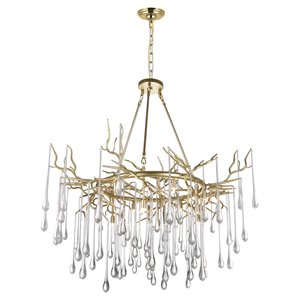 cwi lighting anita 12-light transitional metal chandelier in gold