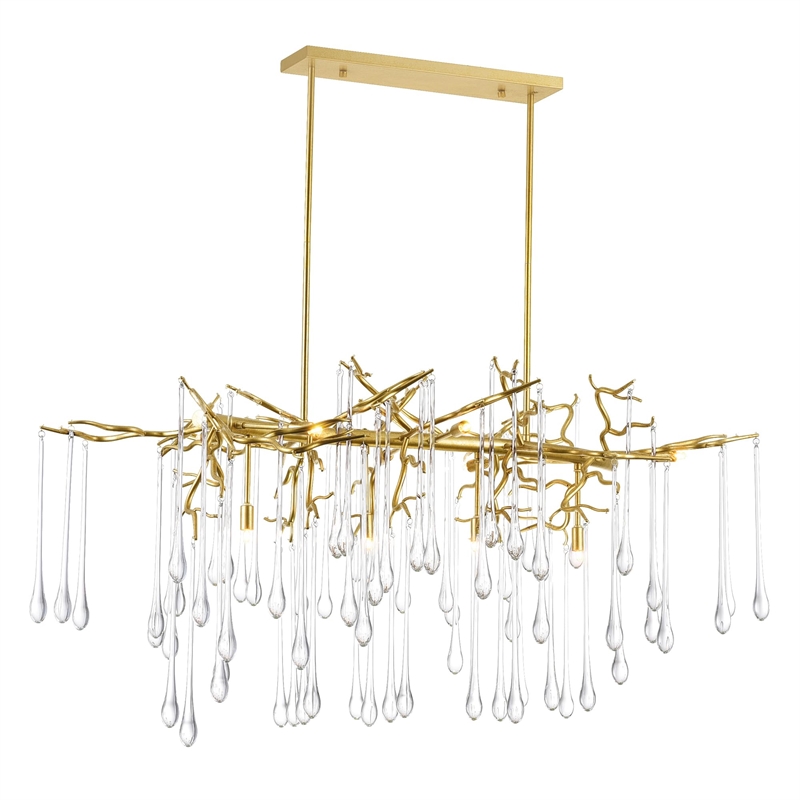 CWI Lighting Anita 10 Light Transitional Metal Chandelier in Gold Leaf