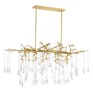 CWI Lighting Anita 10 Light Transitional Metal Chandelier in Gold Leaf