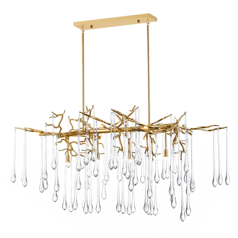 CWI Lighting Anita 10 Light Transitional Metal Chandelier in Gold Leaf