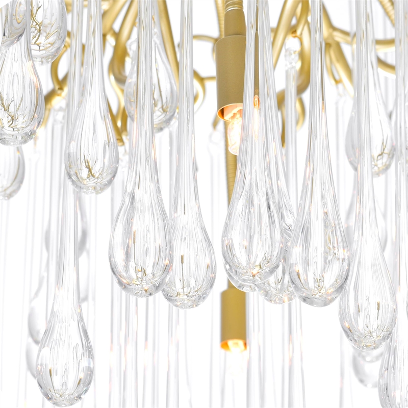 CWI Lighting Anita 10 Light Transitional Metal Chandelier in Gold Leaf