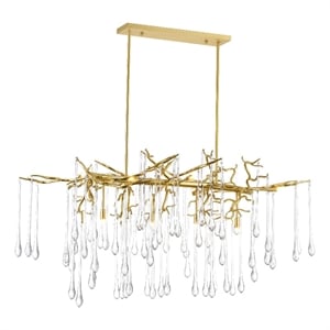 CWI Lighting Anita 10 Light Transitional Metal Chandelier in Gold Leaf
