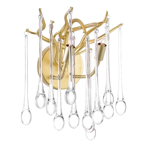 CWI Lighting Anita 2 Light Transitional Metal Wall Sconce in Gold Leaf