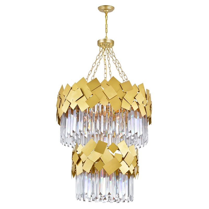 CWI Lighting Panache 10 Light Down Contemporary Metal Chandelier in Gold