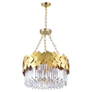 CWI Lighting Panache 6 Light Down Contemporary Metal Chandelier in Gold