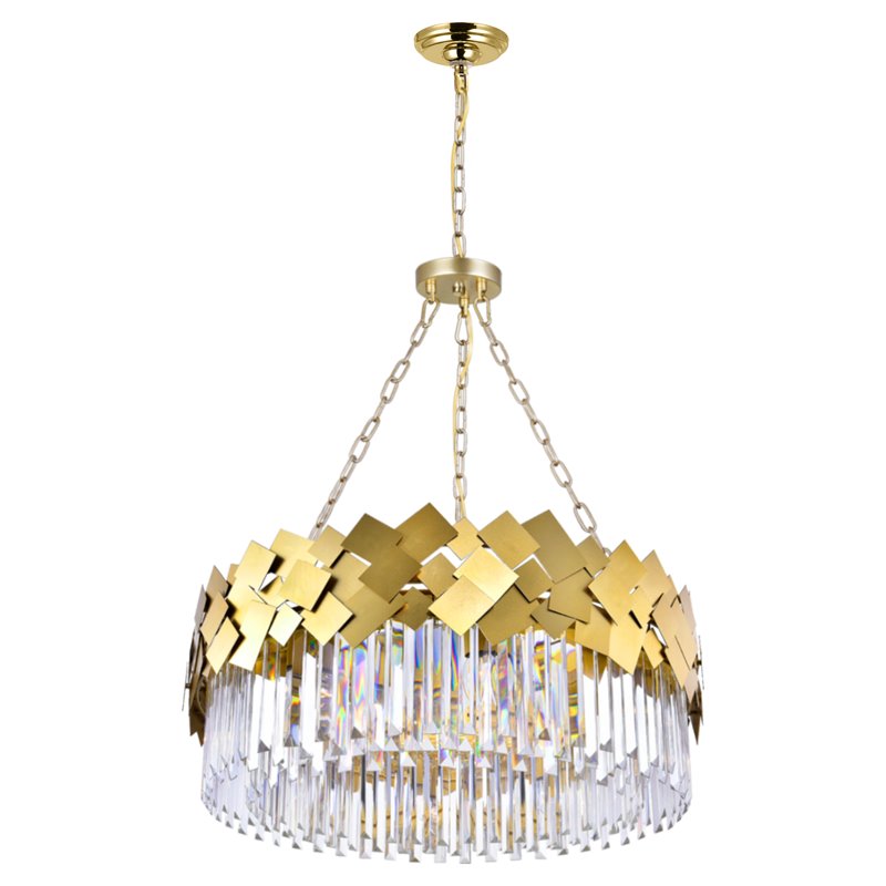 CWI Lighting Panache 8 Light Down Contemporary Metal Chandelier in Gold