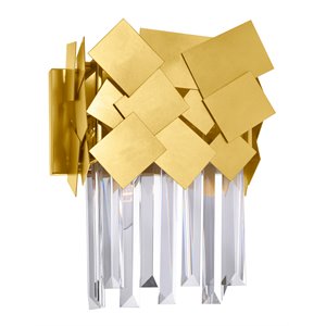 CWI Lighting Panache 1 Light Contemporary Metal Wall Light in Medallion Gold