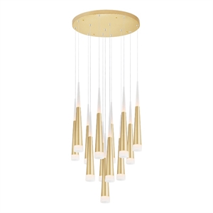CWI Lighting Andes Contemporary Metal LED Multi Light Pendant in Satin Gold