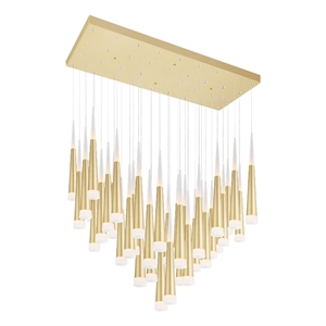 CWI Lighting Andes Contemporary Metal LED Multi Light Pendant in Satin Gold