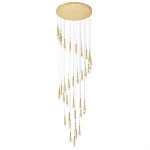 CWI Lighting Andes Contemporary Metal LED Multi Light Pendant in Satin Gold