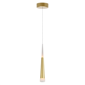 CWI Lighting AndesContemporary Metal LED Down Mini Pendant in Satin Gold