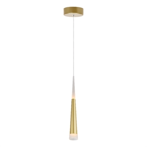 CWI Lighting AndesContemporary Metal LED Down Mini Pendant in Satin Gold