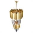 CWI Lighting Deco 4 Light Down Contemporary Metal Mini Chandelier in Gold