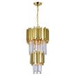 CWI Lighting Deco 4 Light Down Contemporary Metal Mini Chandelier in Gold