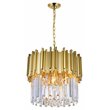 CWI Lighting Deco 4 Light Down Contemporary Metal Chandelier in Gold