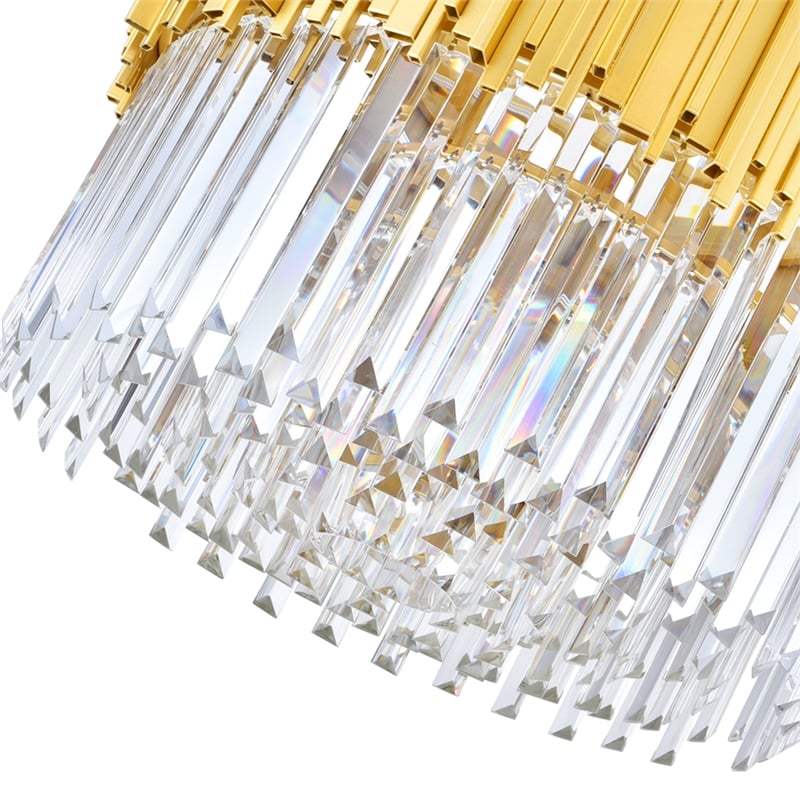 CWI Lighting Deco 7 Light Down Contemporary Metal Chandelier in Gold
