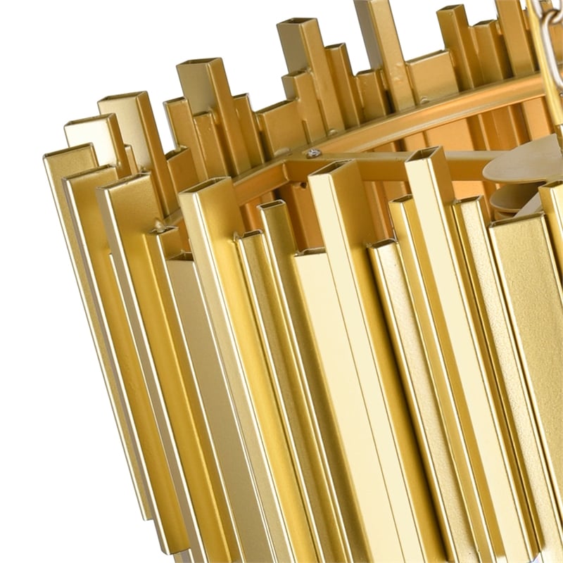 CWI Lighting Deco 7 Light Down Contemporary Metal Chandelier in Gold