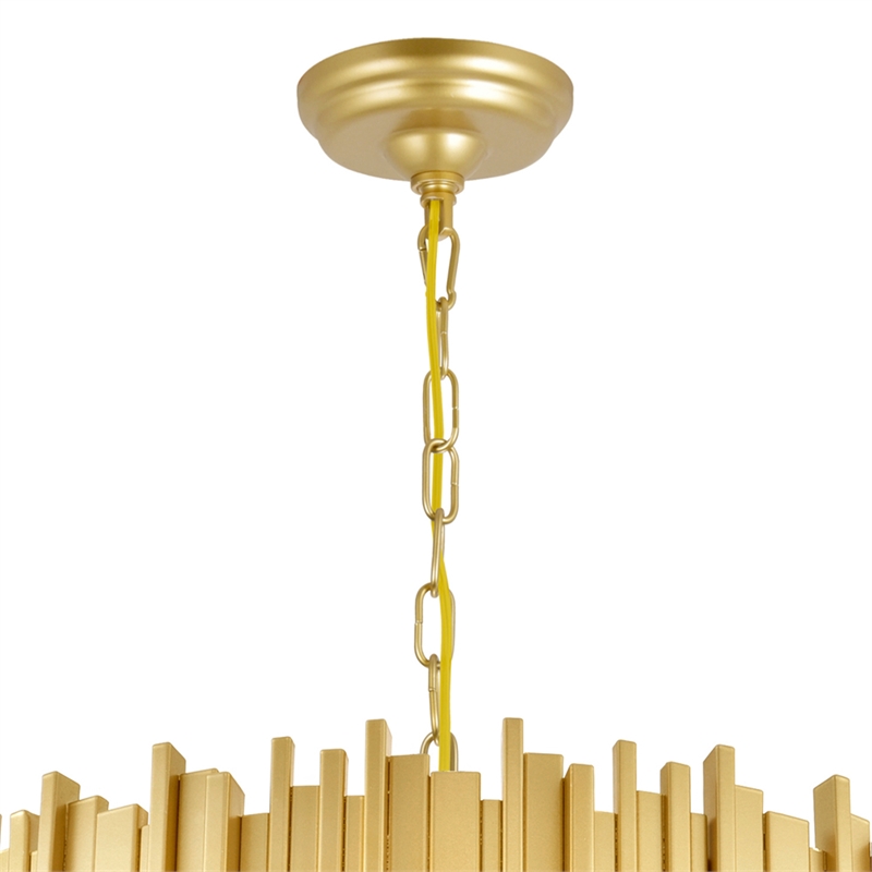 CWI Lighting Deco 7 Light Down Contemporary Metal Chandelier in Gold