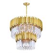 CWI Lighting Deco 12 Light Down Contemporary Metal Chandelier in Gold