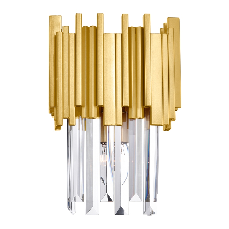 CWI Lighting Deco 1 Light Contemporary Metal Wall Light in Medallion Gold