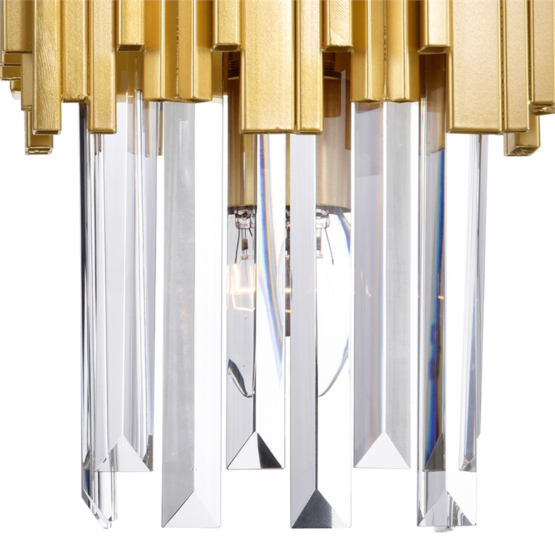 CWI Lighting Deco 1 Light Contemporary Metal Wall Light in Medallion Gold