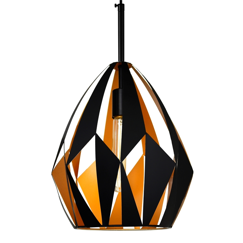 CWI Lighting Oxide 1 Light Contemporary Metal Pendant in Black/Copper