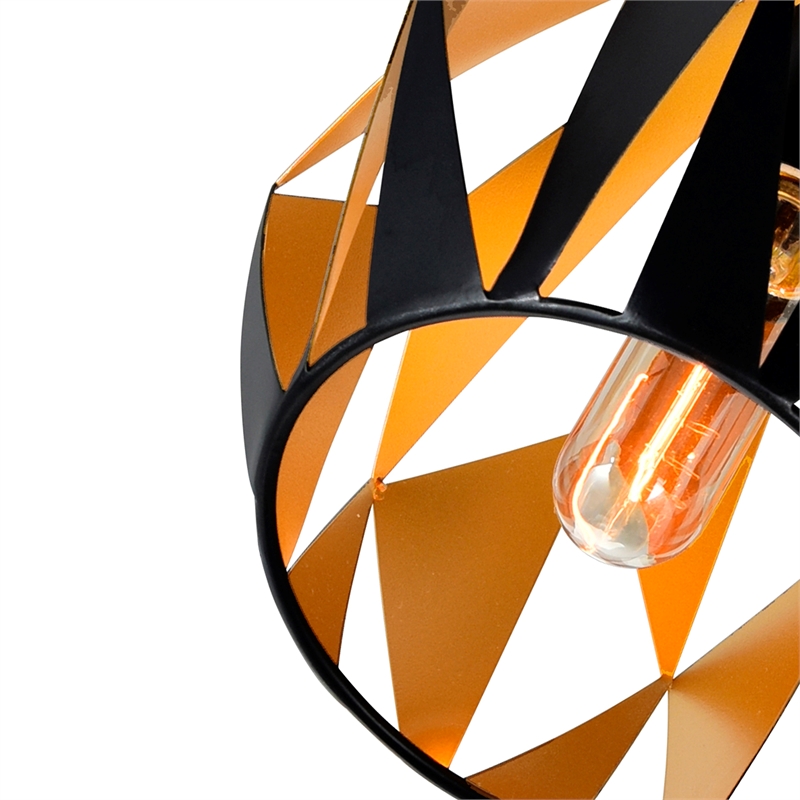 CWI Lighting Oxide 1 Light Contemporary Metal Pendant in Black/Copper