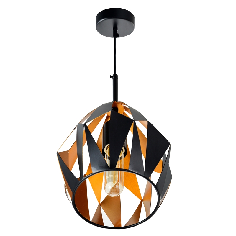 CWI Lighting Oxide 1 Light Contemporary Metal Pendant in Black/Copper