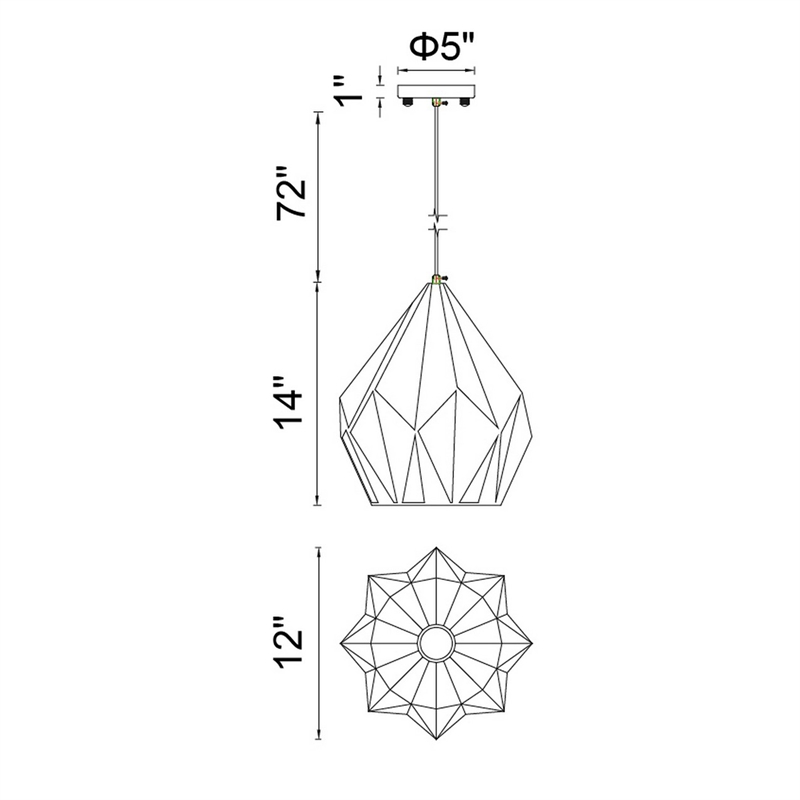 CWI Lighting Oxide 1 Light Contemporary Metal Pendant in Black/Copper