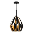 CWI Lighting Oxide 1 Light Contemporary Metal Pendant in Black/Copper