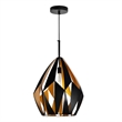 CWI Lighting Oxide 1 Light Down Contemporary Metal Pendant in Black/Copper