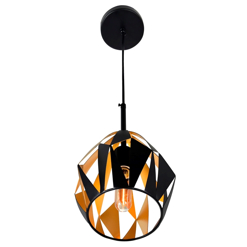 CWI Lighting Oxide 1 Light Down Contemporary Metal Mini Pendant in Black/Copper