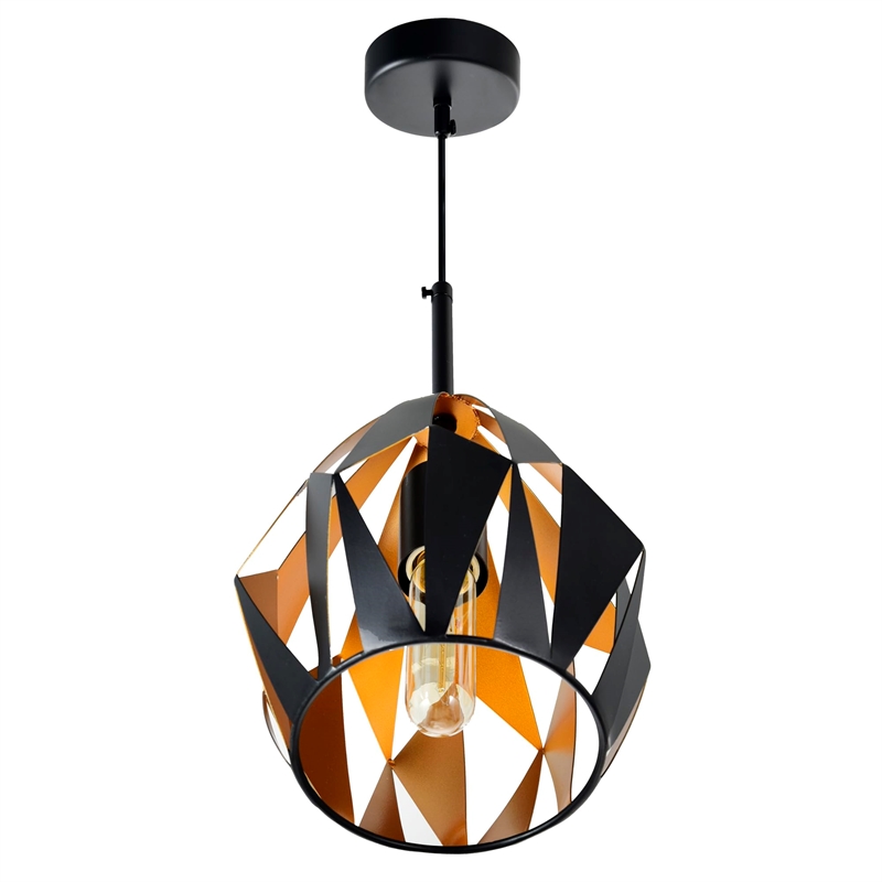 CWI Lighting Oxide 1 Light Down Contemporary Metal Mini Pendant in Black/Copper